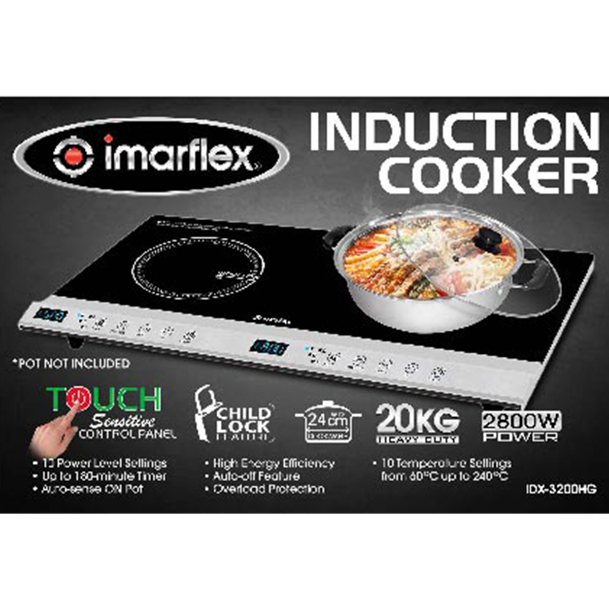 Imarflex Idx 3200hg Twin Induction Cooker Imarflex 9834