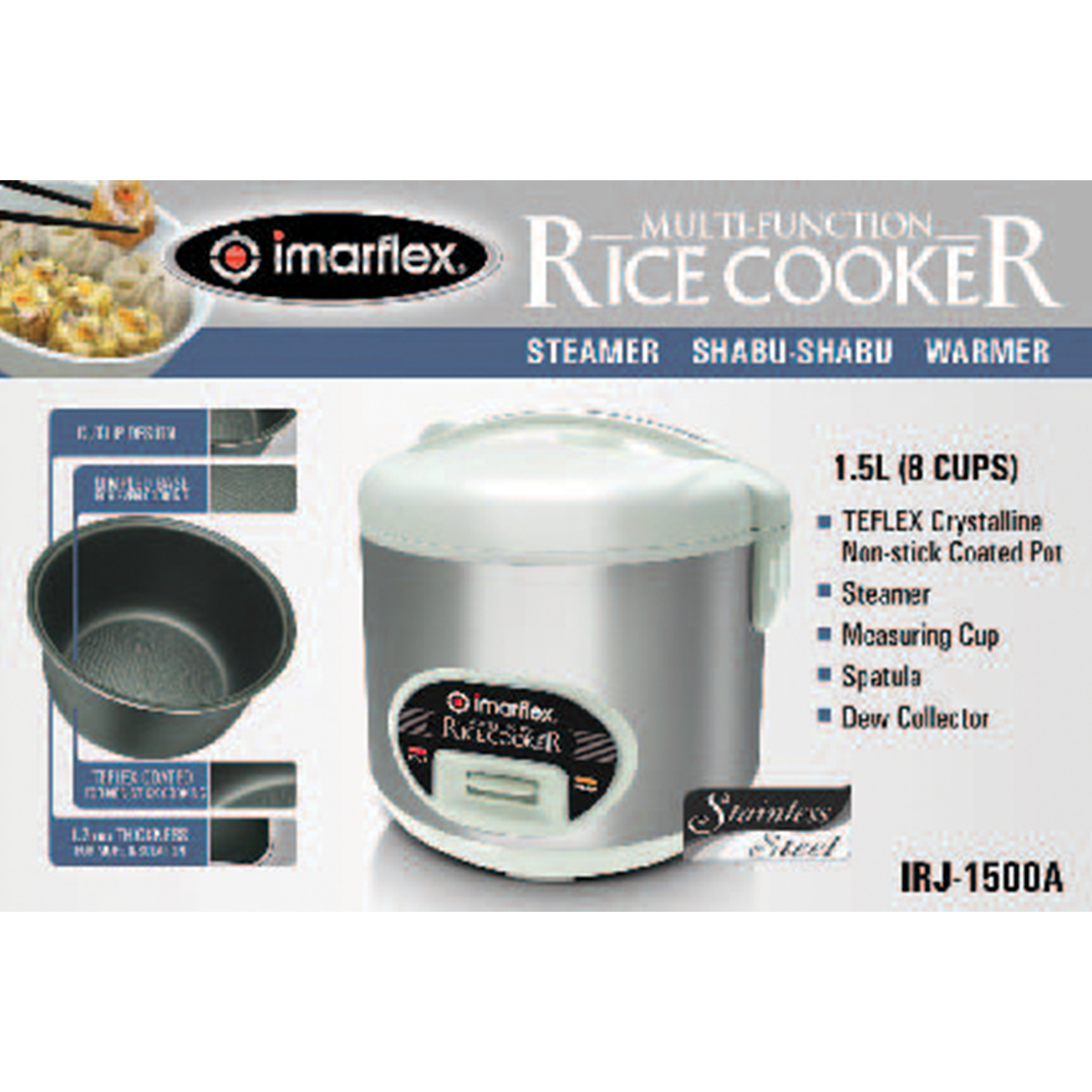 Imarflex MultiFunction Rice Cooker (IRJ1500A) Imarflex